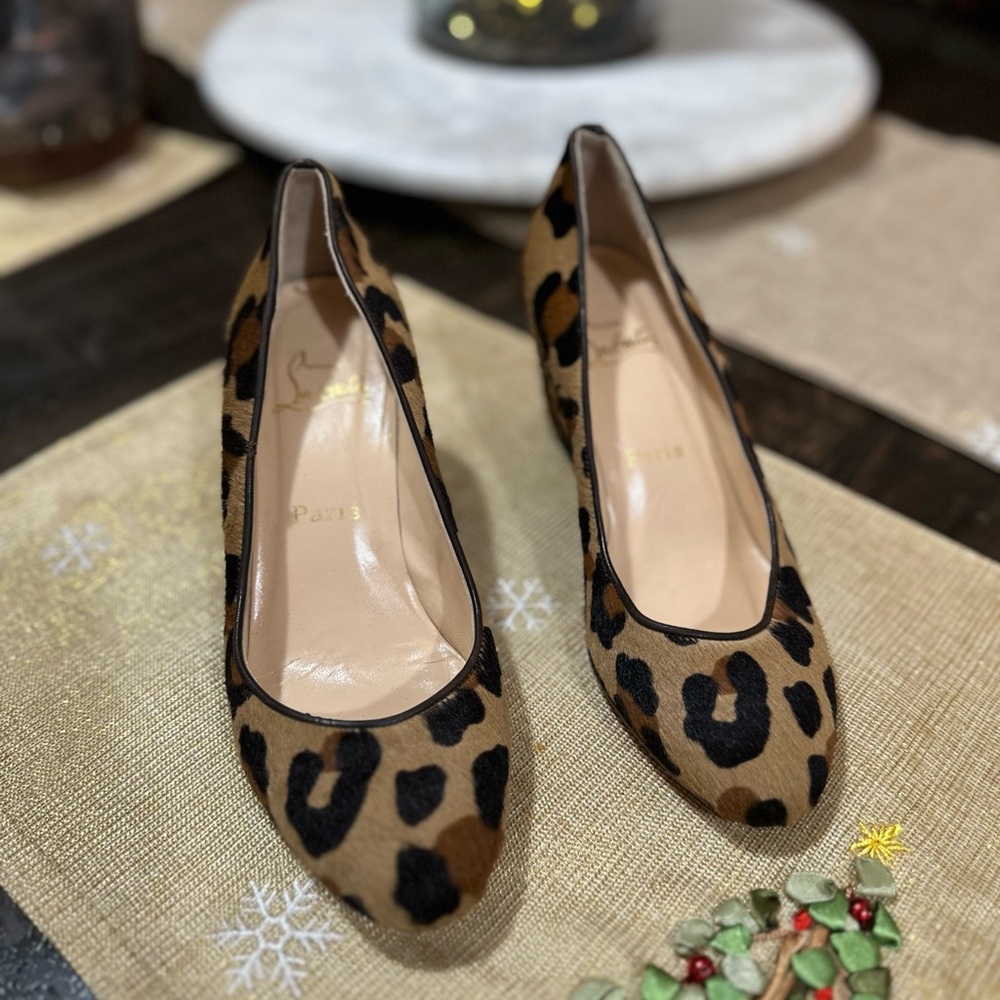 Christian Louboutin Leopard Wedges size 7